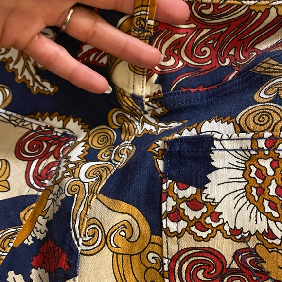 MOTHER Puffy Wrapper Floral Denim Jumpsuit - Picture 9 of 12